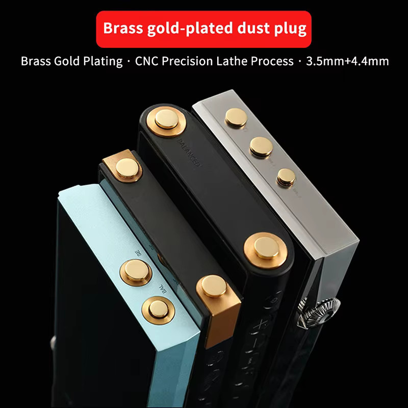 Sommer4 Vergoldeter Kopfhöreranschluss aus Messing mit Staubschutz für IRiver SP3000T SP3000 SP3000M, 3,5 mm Jack, Gold - Bild 2