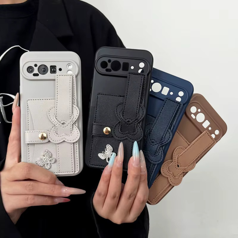 Silikon Handyhülle mit Handgelenkband und Flip Wallet Tasche für Motorola Moto Edge 70 60 50 Fusion 60S 40 NEO 50 Pro 60 Stylus E15 in Blau - Bild 2