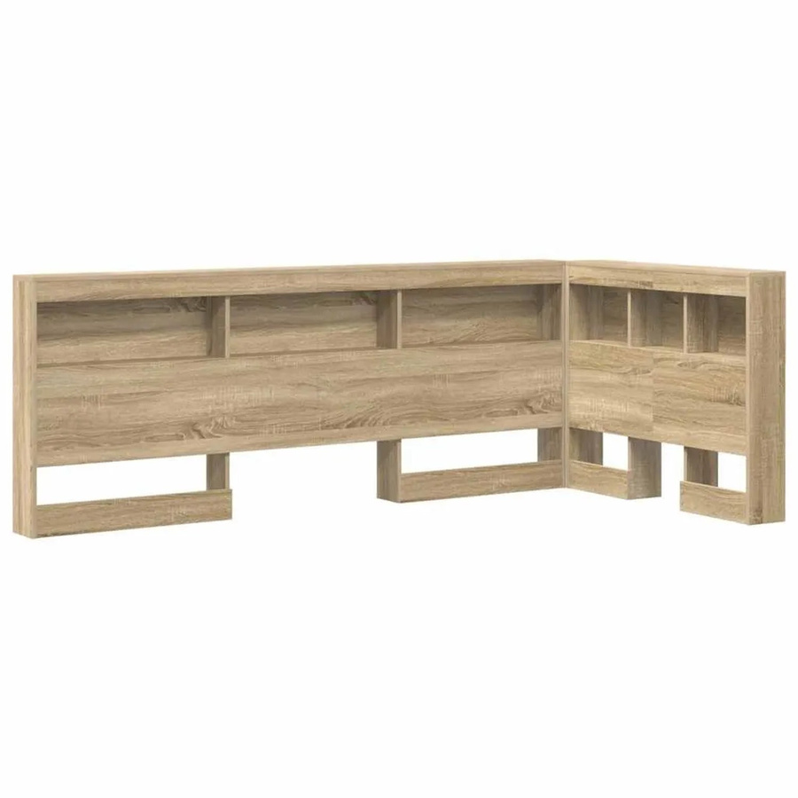 vidaXL Aufbewahrungskopfteil Sonoma-Eiche mit integriertem Regal und USB-Ladeport, Farbe: Braun, Breite: 80 cm - Bild 2