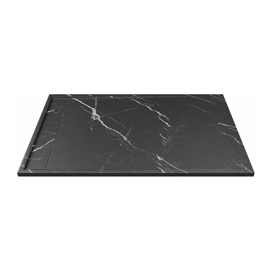Vente-unique Duschwanne Lyrosa in Schwarz und Weiß, Breite: 140 cm - Bild 2