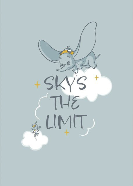 Komar Disney Dumbo Sky's the Limit Paper Poster Blau, B: 50 cm, H: 70 cm - Bild 1