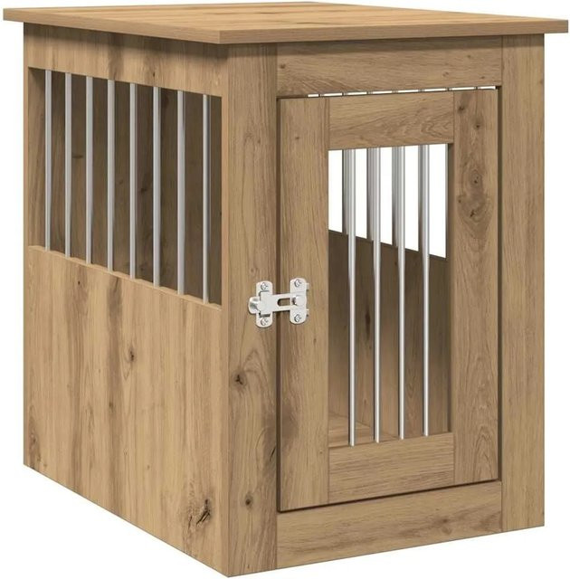 vidaXL Hundekäfig im Möbelstil aus Holzwerkstoff und Stahl, Farbe: Artisan-Eiche/Braun, B/T/H: 45 x 62 x 59 cm - Bild 1