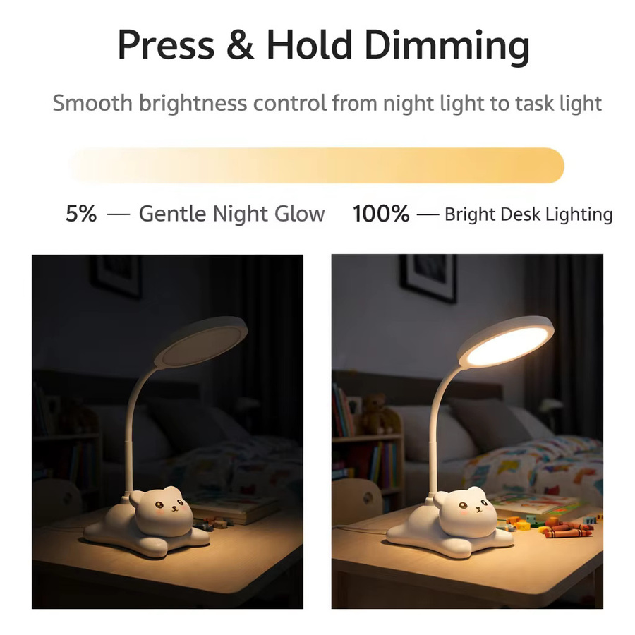 Ggbingo Katzen-Nachtlicht als flexible Tischlampe mit Dimmer und Touch-Funktion für Kinder und zum Lesen - Bild 2