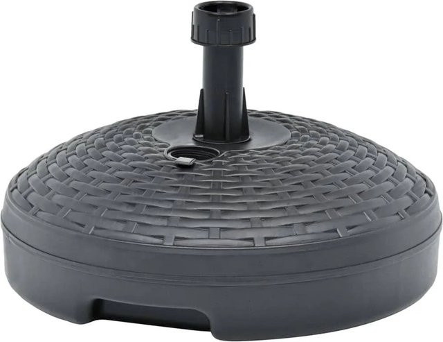 vidaXL Sonnenschirmständer aus Kunststoff in Anthrazit mit Rattan-Muster und 20L Fassungsvermögen für Sand oder Wasser - Bild 1