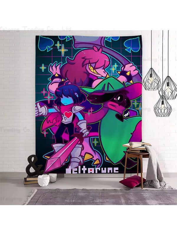 Deltarune Videospiel Wandteppich im Bohemian Tarot Stil, mehrfarbig, Textil, B/H: 70 x 50 cm - Bild 7