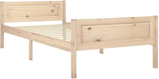 vidaXL Massivholzbett aus Kiefer in Braun und Beige, B/T/H: 90 x 200 x 106 cm - Bild 1