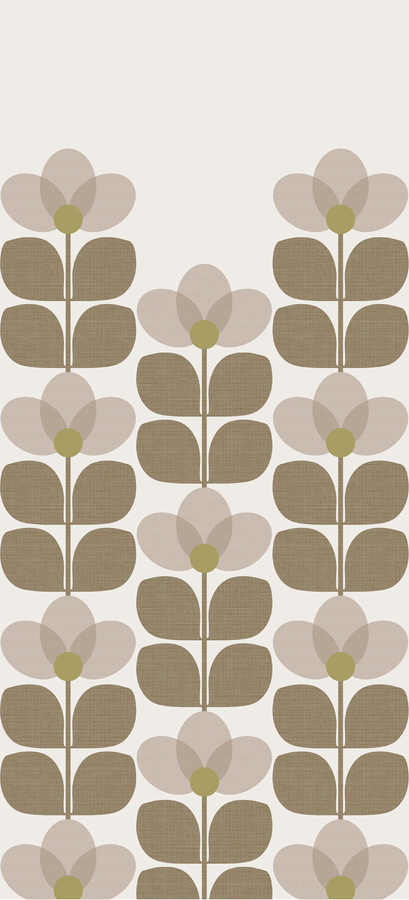 Isidore Leroy Mural Flower Wandtattoo in Beige und Braun mit floralem Mid-Century Design aus Papier - Bild 1