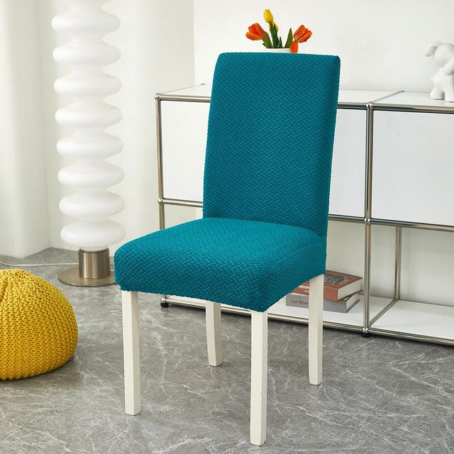 Bestbags Jacquard Esszimmerstuhlhusse aus Polyester in Türkis, elastischer Stretch-Stuhlbezug für Esszimmer und Büro - Bild 1