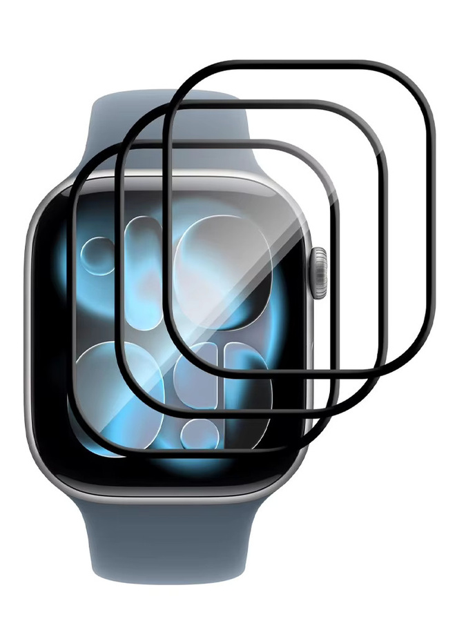 Apband Displayschutzfolie für Apple Watch 10 und 11, weiche Glasfolie in Transparent, 3D HD, kratzfest und blasenfrei, passend für 42 mm und 46 mm Gehäusegrößen - Bild 6