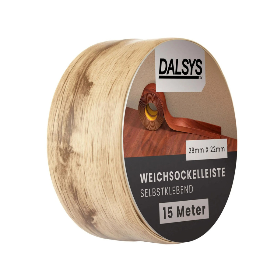 Dalsys Weichsockelleiste Selbstklebend in Gebleichter Eiche, Farbe: Braun, Material: PVC - Bild 2