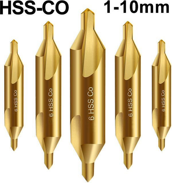Conboom M35 Kobalt-Mittelbohrer und 60-Grad-Senkerbohrer aus Edelstahl in Gold für die Metallbearbeitung - Bild 1