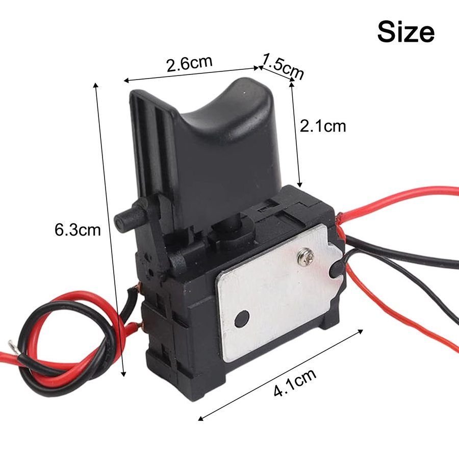 DAZZLEEX Auslöseschalter mit Licht für 16,8 V/18 V Lithium-Batterie Akku-Bohrschrauber, Schwarz - Bild 2