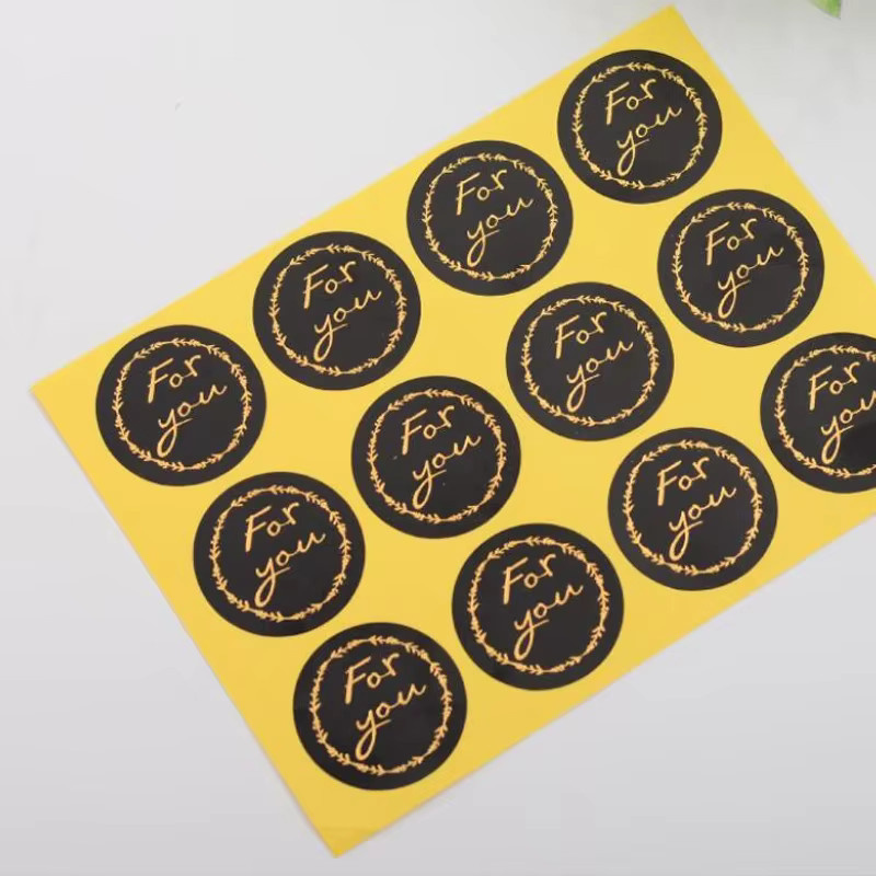 120 Stück runde selbstklebende Fou You Siegel Aufkleber in Schwarz für DIY Dekoration und Geschenkverpackungen - Bild 3