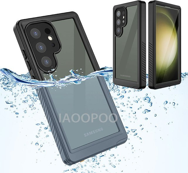 Wasserdichte Samsung Galaxy Schutzhülle in Schwarz mit IP68 Zertifizierung für Galaxy S25, S24 Ultra, S23 und S22 FE für Outdoor-Sport und Unterwasseraufnahmen - Bild 1