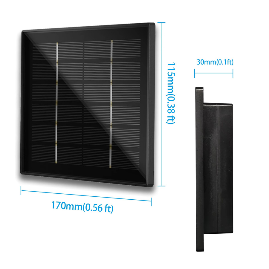 iXSolarleap Solarpanel IP66 wasserdicht 12 V in Schwarz zur Stromversorgung von Gartenbeleuchtung oder Flutlicht mit 18650-Batterie-Installation - Bild 3