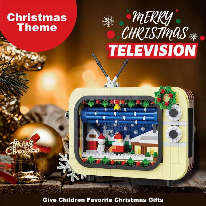 CONUSEA Weihnachts TV Modellbausteine Set, Mehrfarbiges DIY Montage Puzzle Spielzeug aus Kunststoff für Kinder ab 8 Jahren - Bild 2