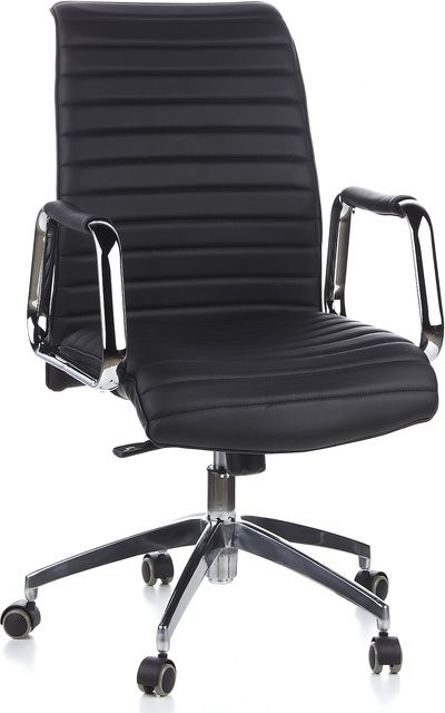 hjh OFFICE Profi Chefsessel ASPERA 10 in Schwarz mit Armlehnen und Nappaleder - Bild 1