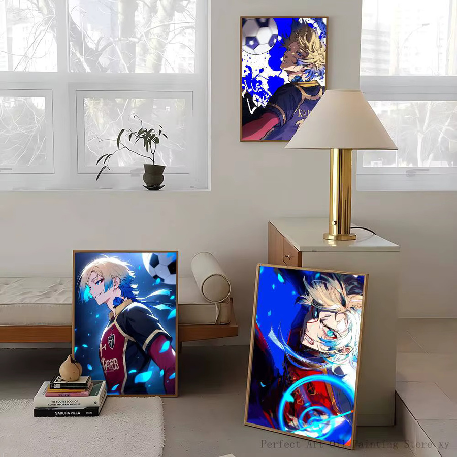 Moetch Anime Kaiser Blue Lock Poster Aufkleber, wasserfeste Wandkunst für Wohnzimmer und Schlafzimmer, Mehrfarbig - Bild 4