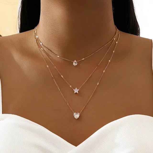 MODA SIMPLE Halskette, Zirkonia, Gold, Damen - Bild 1