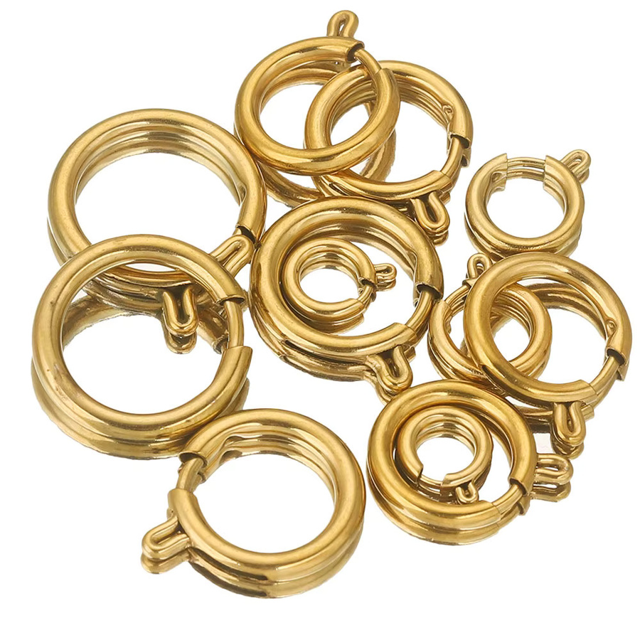 Alisaya O-Ring Federverschlüsse, Edelstahl, Gold, Unisex - Bild 1