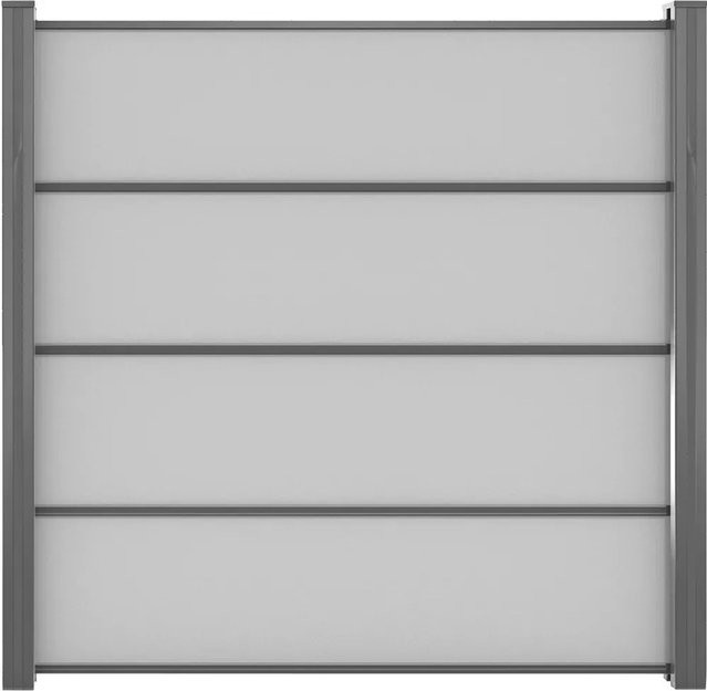 GroJaPremo HPL-Steckzaun in Grau, B/H: 180 x 180 cm, Dicke: 0,8 cm - Bild 1