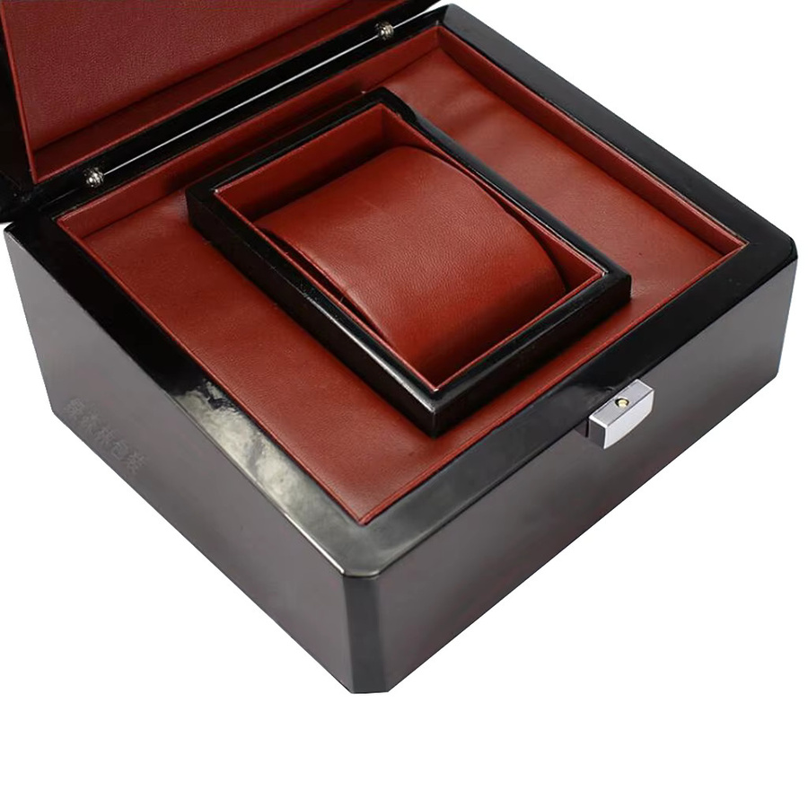 Phenovo Uhrenbox Holz, Schwarz, Single Slot, Unisex - Bild 4