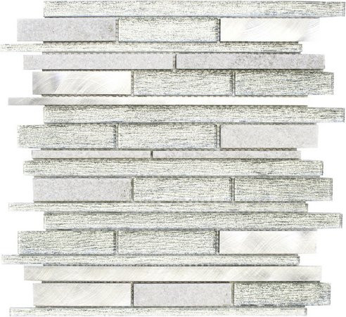 HuH Mosaikfliese Style Wandbelag aus Glas in Silber, B/H: 31 x 29,8 cm - Bild 1