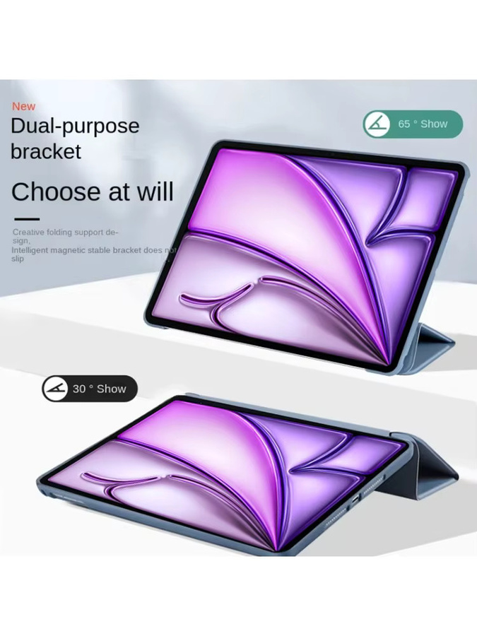 Magnetische Schutzhülle für Apple iPad Air 11 Zoll 2025/2026 mit Silikon-Rückseite und Klappständer in Schwarz - Bild 4