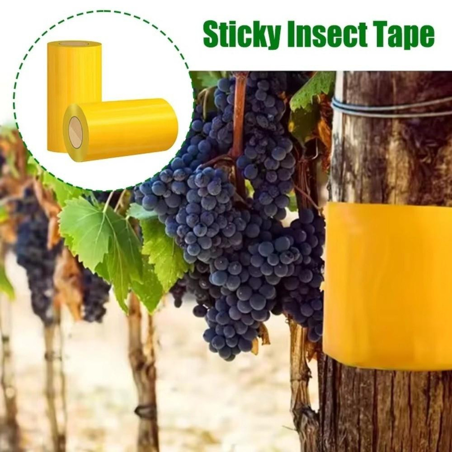 Shiyunjianshe Insektenschutzband Gelb als doppelseitige Fruchtfliegenfalle und Kriechinsektenfalle für den Baumschutz, Breite: 20 cm, Länge: 5 m - Bild 8