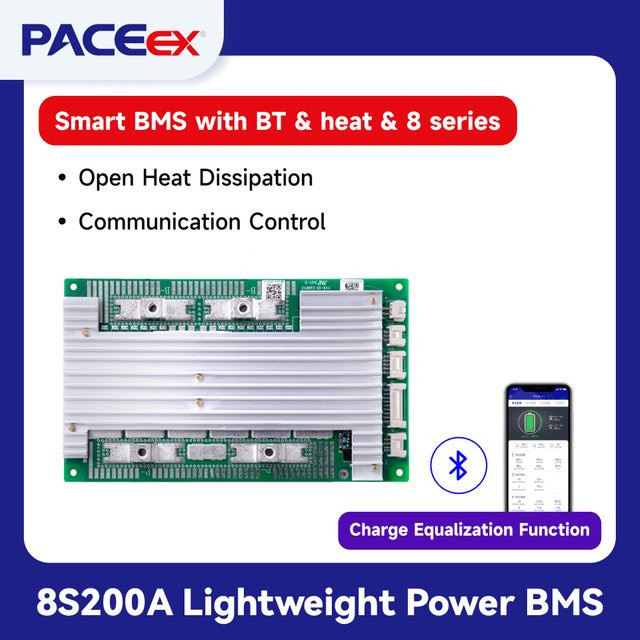 PACEex 8S 200A BMS Leitung zum Lithium-BMS mit Bluetooth-UART-Kommunikation - Bild 1