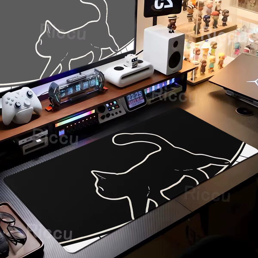 Riccu Gaming-Mauspad Süße Katze XXL Schwarz - Bild 1