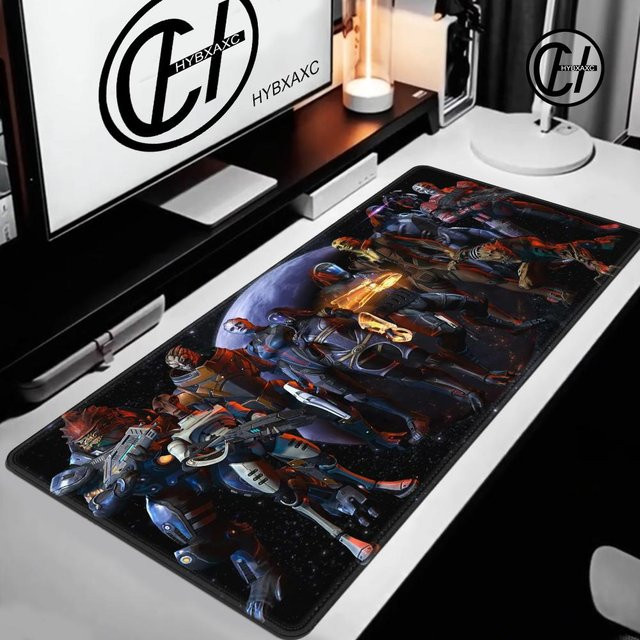 HYBXAXC Gamer Gaming Mauspad Mass Effect aus weichem Gummi, Anti-Rutsch Schreibtischunterlage in Schwarz und Multicolour - Bild 1