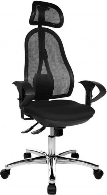 Topstar Profi Chefsessel OPEN POINT SY SOMO in Schwarz mit Stoff und Netzstoff, Armlehnen und Höhenverstellung - Bild 1