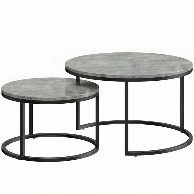 HOMCOM Couchtisch aus MDF in Grau mit modernem Design, B/T/H: 78,5 x 78,5 x 46,5 cm - Bild 1