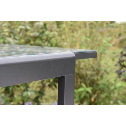 MERXX Ausziehtisch Semi mit Sicherheitsglas in Schwarz, B: 70 cm, H: 75,5 cm, T: 80 cm - Bild 3