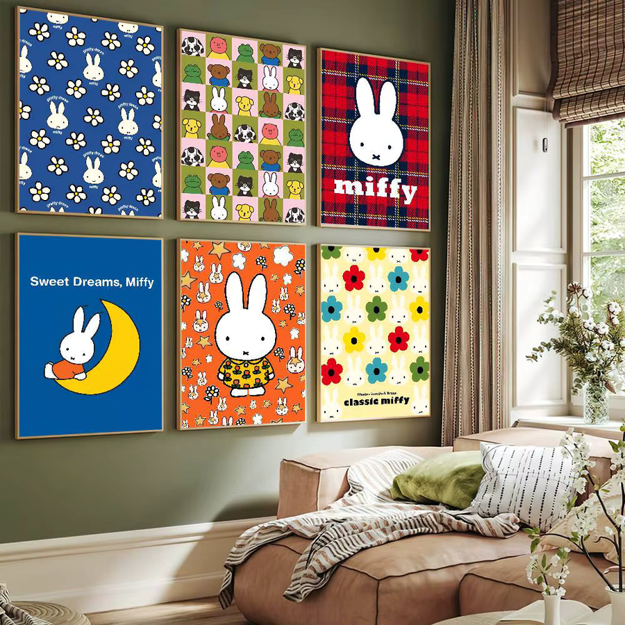 Miffy Kaninchen und Mond Wandaufkleber als dekoratives Poster für dein Zuhause, B/H: 30,0 x 21,0 cm - Bild 3