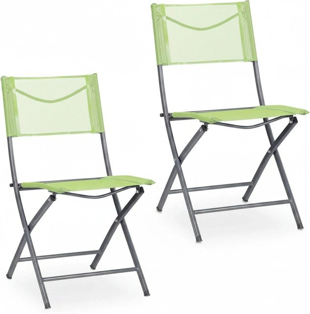 Relaxdays Gartenstuhl 2er Set aus Stahl in Grün mit Textilene-Bezug, klappbar, Höhe: 85 cm, Breite: 45 cm, Tiefe: 60 cm - Bild 1
