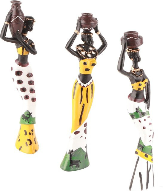 Afrikanische Frauenfigur Skulptur aus Harz von KONNWEI als Desktop-Dekoration - Bild 1