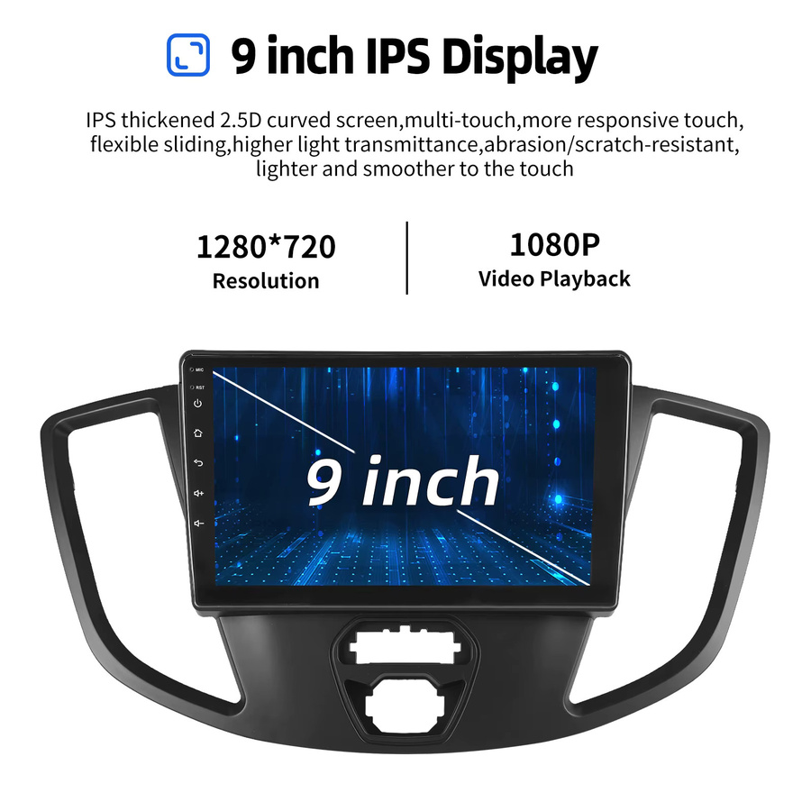 MOPECT 9-Zoll Android Autoradio mit Apple CarPlay und DAB+ für Ford Transit 150 250 350 (2015-2019) in Schwarz mit WiFi, Bluetooth, GPS und Kamera - Bild 6