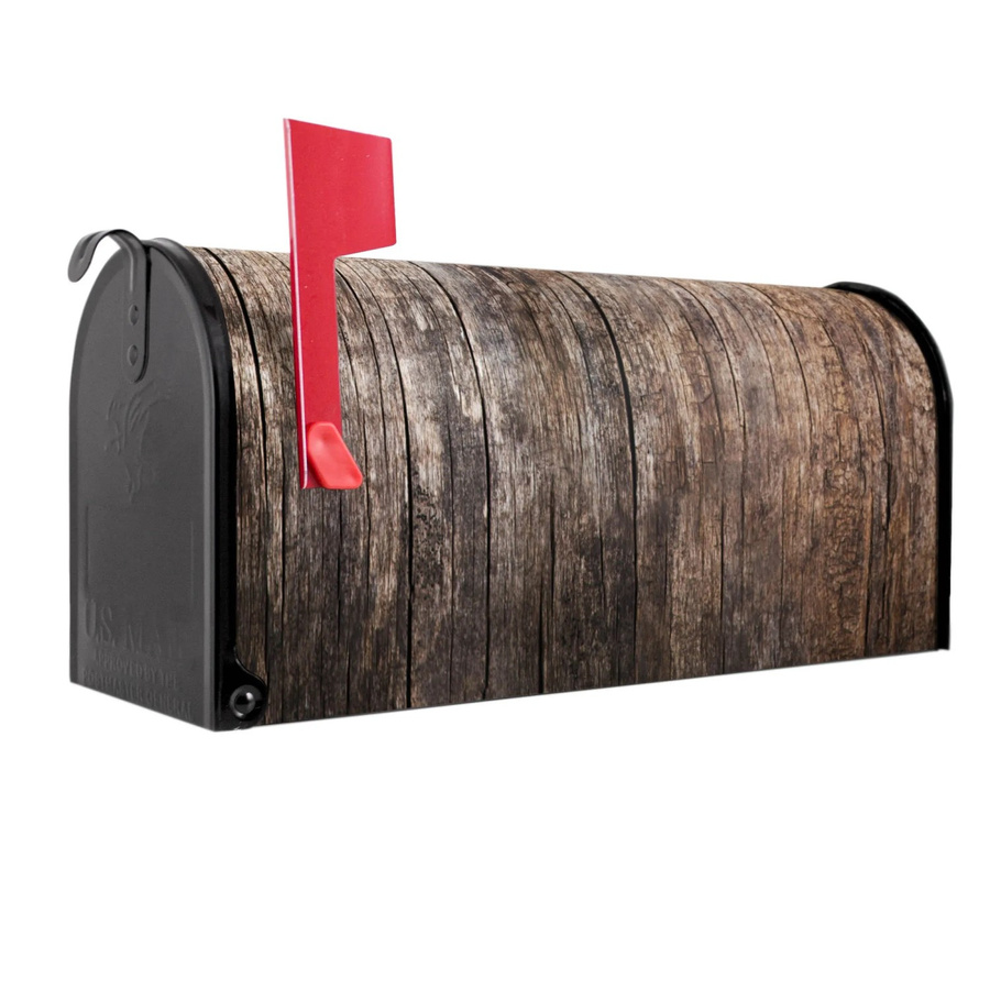 Banjado Amerikanischer Briefkasten Schwarz mit Motiv Altes Holz, B/T/H: 48 x 22 x 16 cm - Bild 2