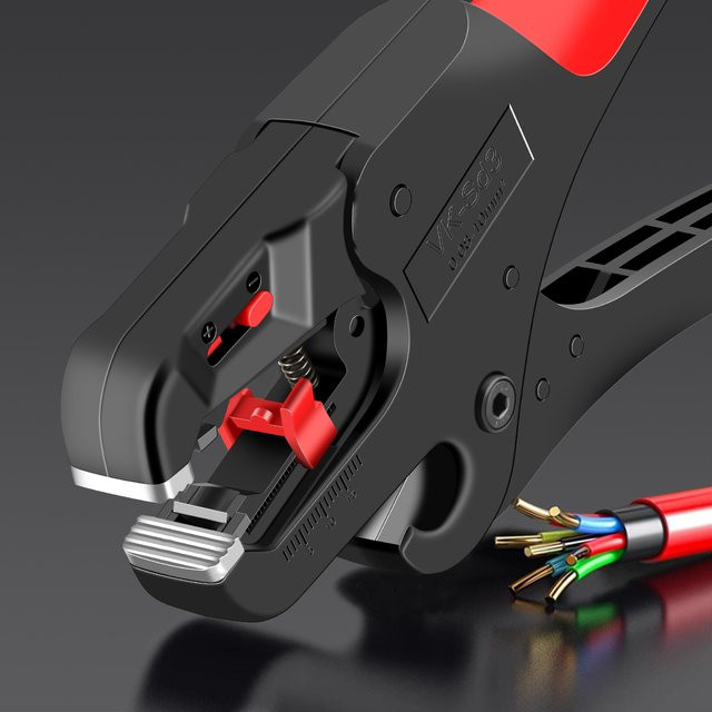 CLAMPLUS Automatisches 2-in-1-Abisolierwerkzeug und Kabelmesser in Schwarz für 32–7 AWG (0,03 mm2–10 mm2) - Bild 1