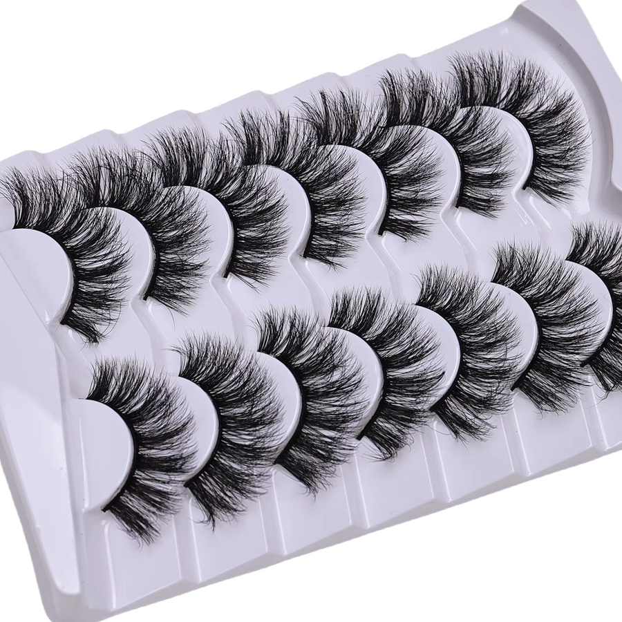 JIEFUXIN Falsche Wimpern, Black, 7 Paar, Unisex - Bild 3