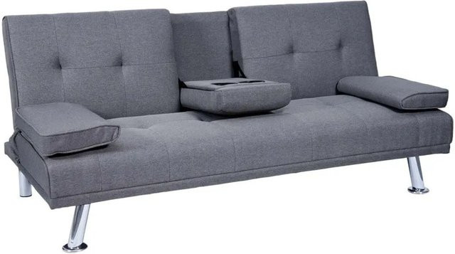 MCW 3er-Sofa F60 Schlafsofa in Dunkelgrau mit Textil und Kunstleder, B/H/T: 166 x 81 x 97 cm - Bild 2