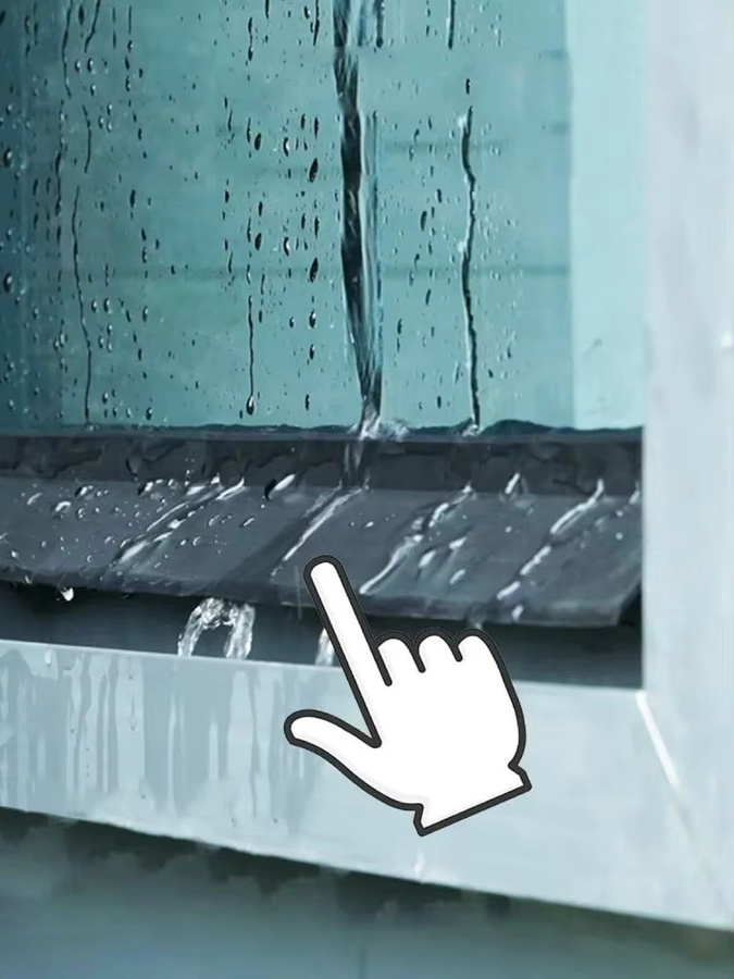 Selbstklebende wasserdichte Fensterbank-Abdichtung als Regen-Tropfschutz in Schwarz, Breite: 5 cm - Bild 5