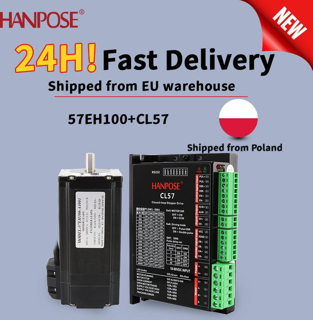 HANPOSE Closed-Loop-Servotreiber Antriebssatz mit 57EH100A4001 CL57 Schrittmotor 4,0A 3,3N.m Schwarz für 3D-Drucker-Zubehör - Bild 1