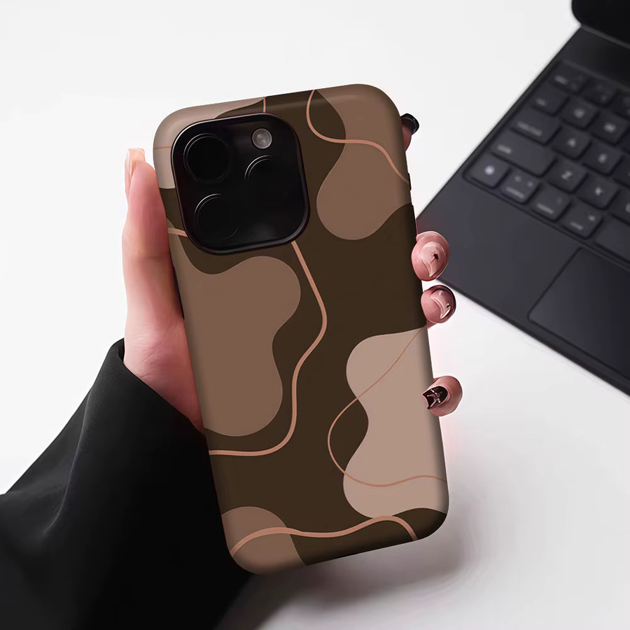 Aurbe Matte 2-in-1 MagSafe Hülle für iPhone 17 16 15 14 Plus Pro Max Stoßfeste Hartschale mit Schutzfilm in Braun - Bild 6