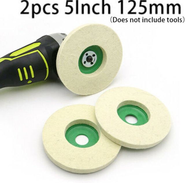 Vibratite Wollfilz-Polierscheiben für Winkelschleifer und Poliermaschinen, 2 Stück, Durchmesser: 125 mm - Bild 1