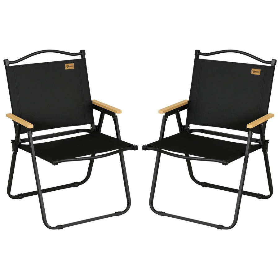 Outsunny Campingstuhl aus Oxfordstoff und Stahl in Schwarz, B/T/H: 59 x 54 x 78 cm - Bild 2