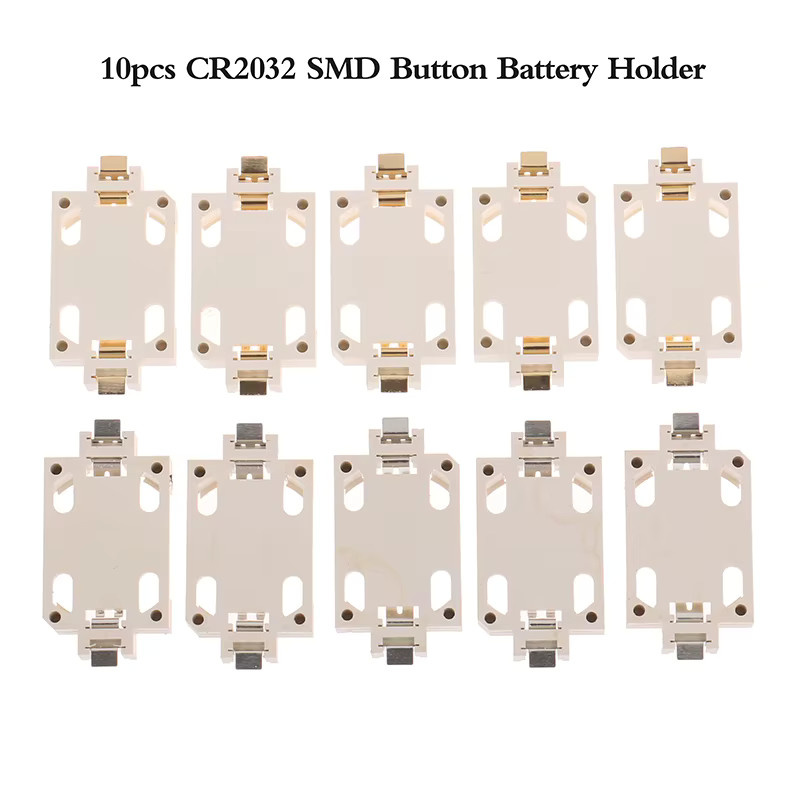10 Stück JETTING Knopfbatteriehalter für CR2032 CR2025 BS-6 SMD, weiß und silber, vergoldet und verzinnt - Bild 2