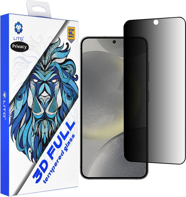 Lito Privacy-Schutzfolie aus gehärtetem Glas mit Full Glue und 3D-Effekt für Samsung Galaxy S25 S931 und Samsung Galaxy S24 S921, transparent - Bild 1